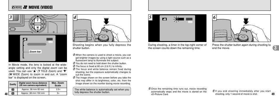 T movie (video) | FujiFilm FinePix 3800 User Manual | Page 25 / 69