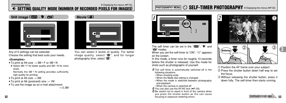 Self-timer photography | FujiFilm FinePix 3800 User Manual | Page 27 / 69