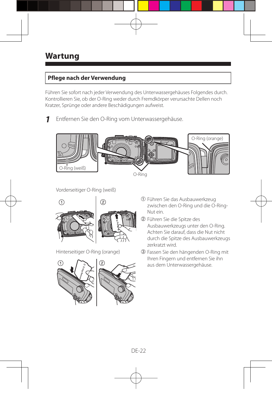Wartung | FujiFilm WP-FXF500 User Manual | Page 106 / 140