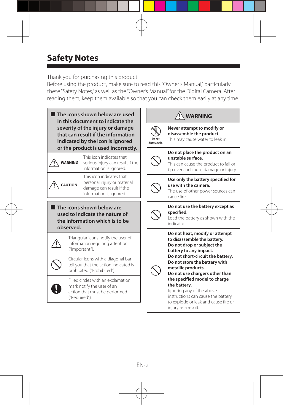 En-2 | FujiFilm WP-FXF500 User Manual | Page 34 / 140
