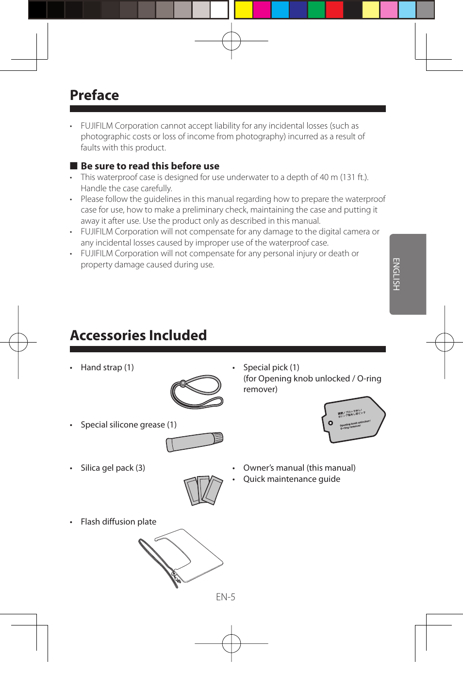 Preface, Accessories included | FujiFilm WP-FXF500 User Manual | Page 37 / 140