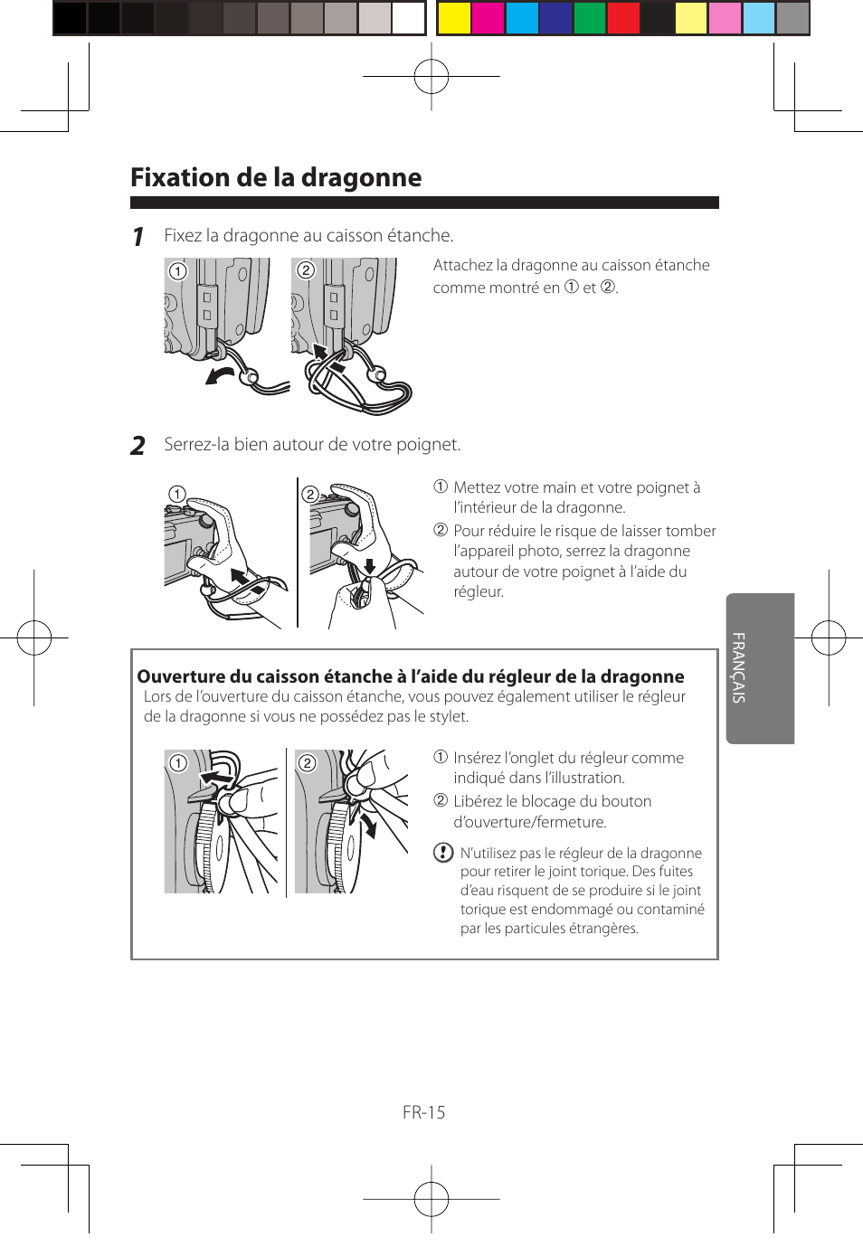 Fixation de la dragonne | FujiFilm WP-FXF500 User Manual | Page 73 / 140