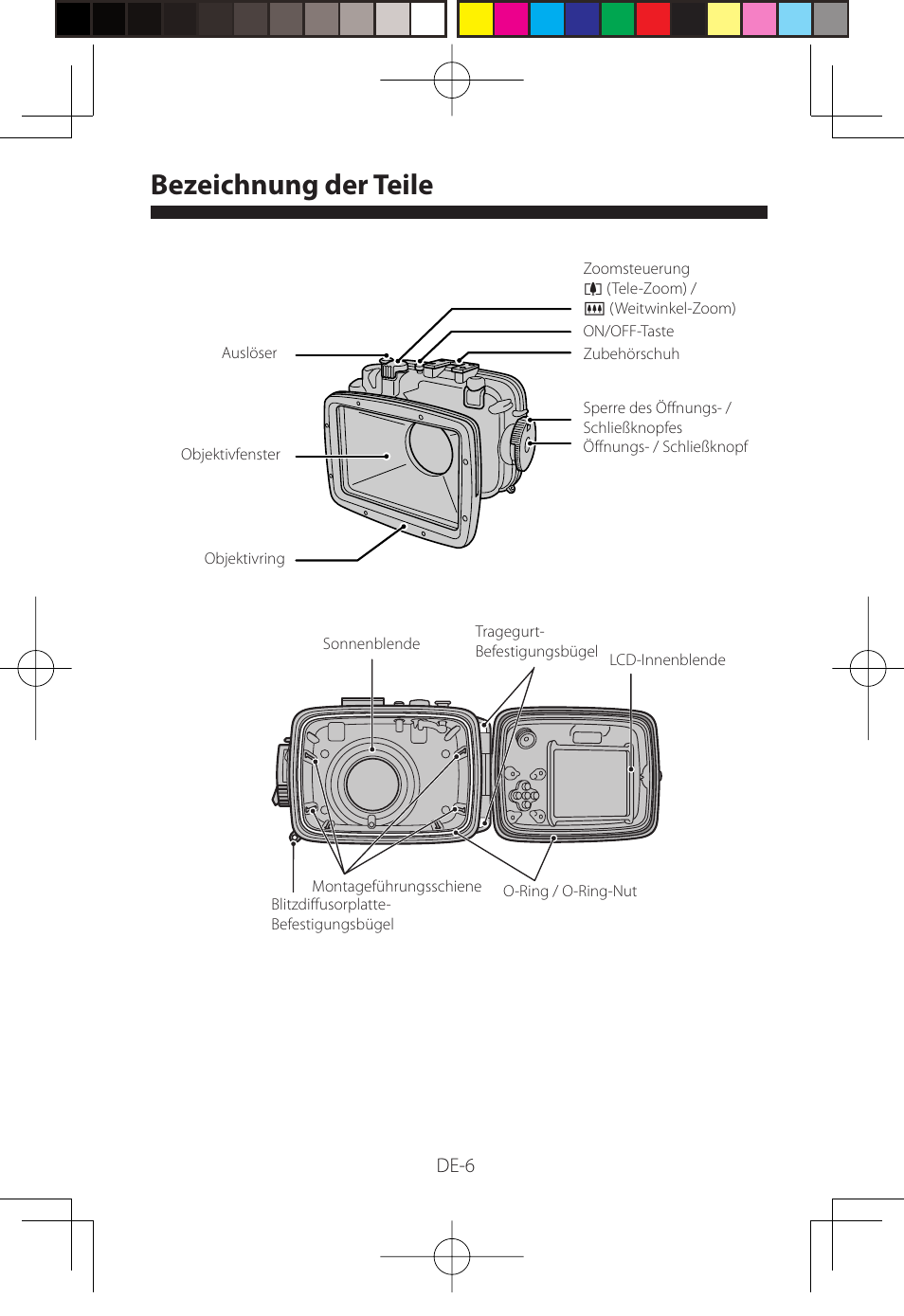 Bezeichnung der teile | FujiFilm WP-FXF500 User Manual | Page 90 / 140