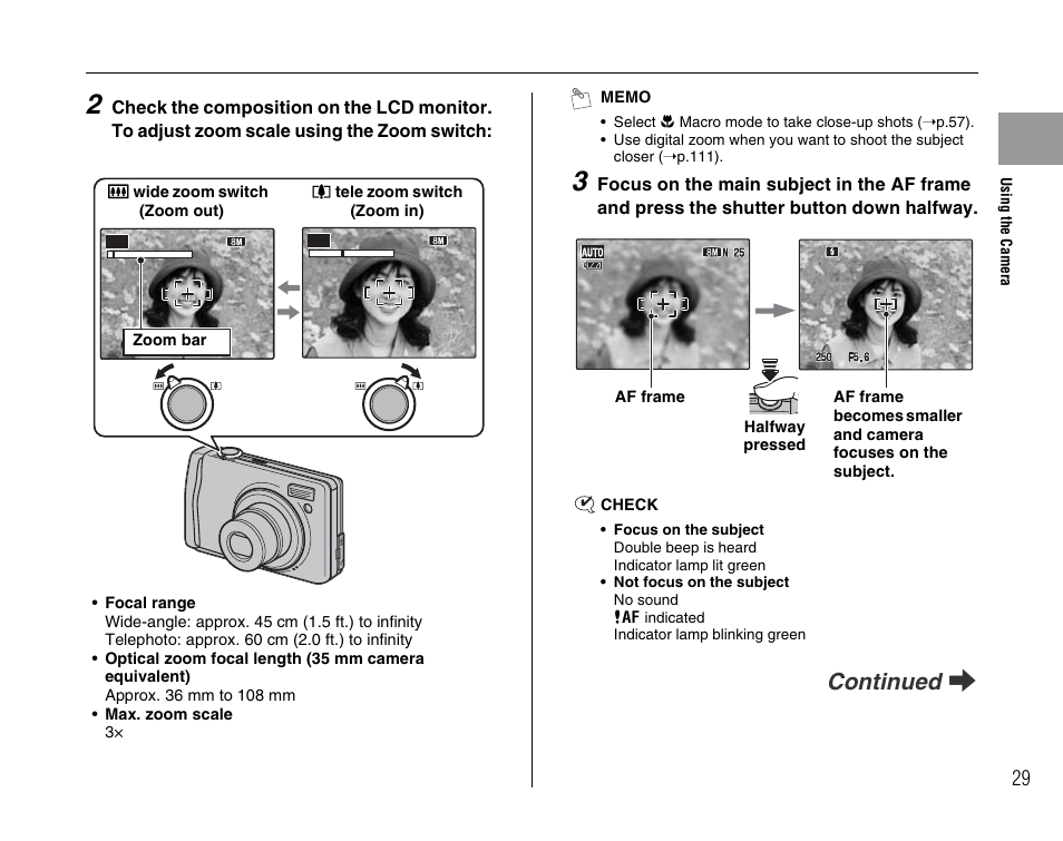 Continued q | FujiFilm F45fd User Manual | Page 29 / 180