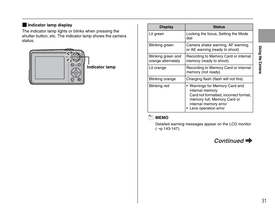 Continued q | FujiFilm F45fd User Manual | Page 31 / 180