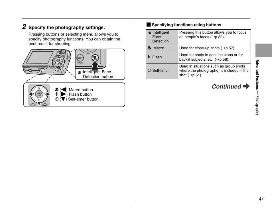 Continued q | FujiFilm F45fd User Manual | Page 47 / 180