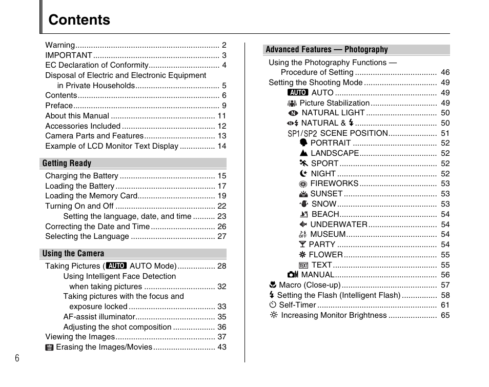 FujiFilm F45fd User Manual | Page 6 / 180