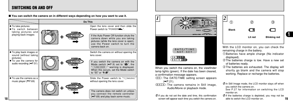 Switching on and off | FujiFilm 30i User Manual | Page 10 / 59