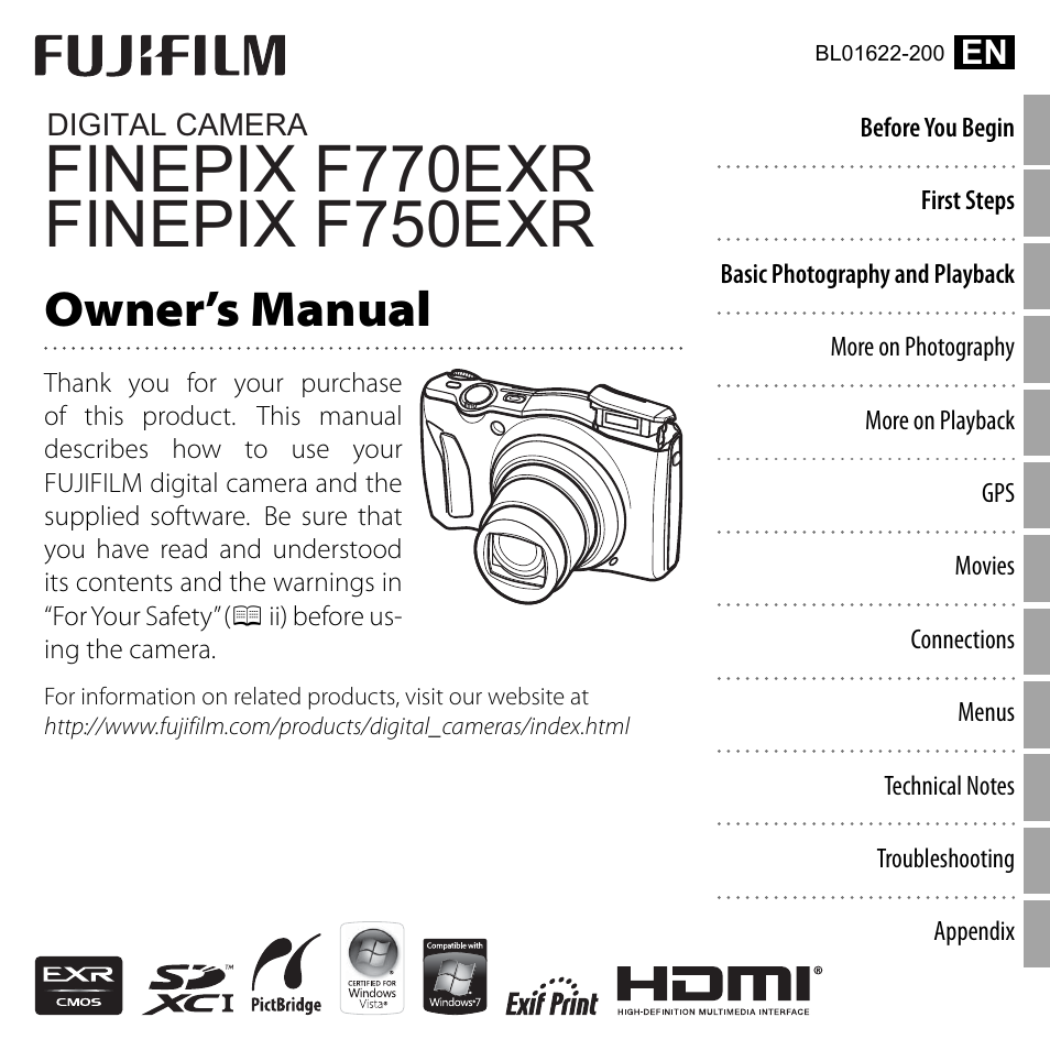 FujiFilm FinePix F750EXR User Manual | 164 pages