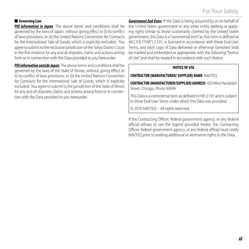 Xi for your safety | FujiFilm FinePix F750EXR User Manual | Page 11 / 164