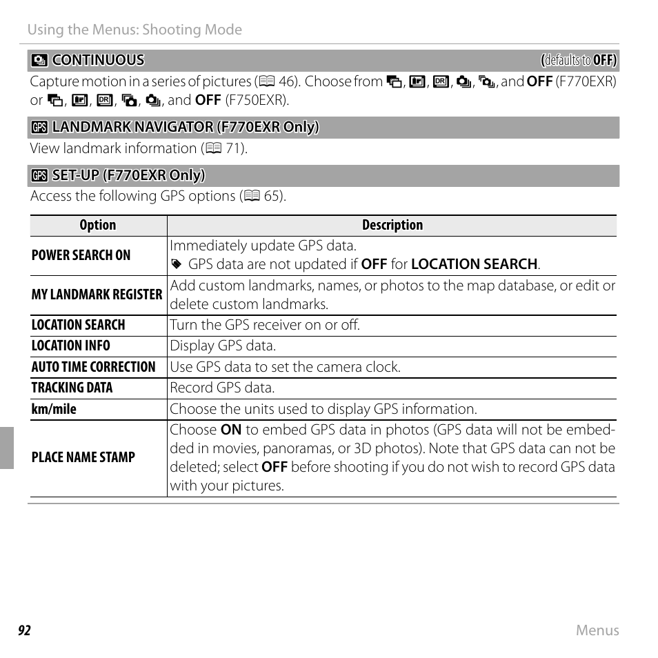 FujiFilm FinePix F750EXR User Manual | Page 110 / 164