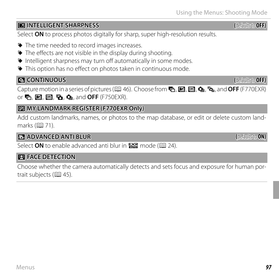 FujiFilm FinePix F750EXR User Manual | Page 115 / 164