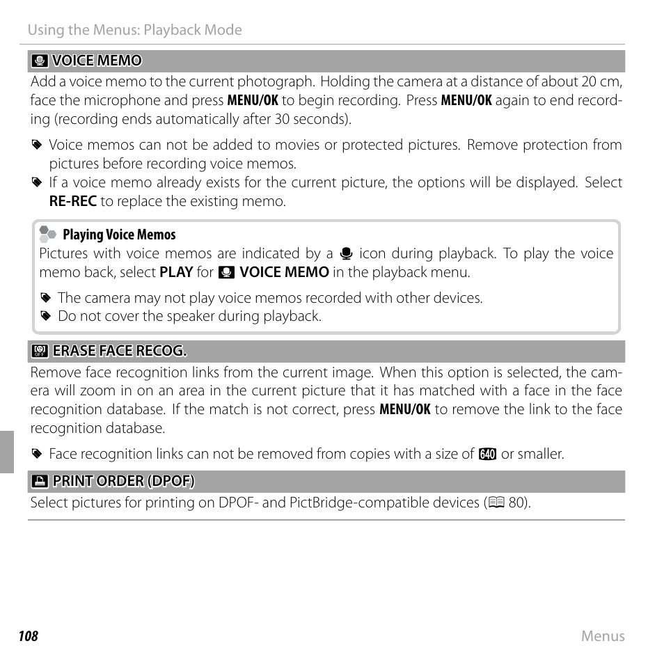 FujiFilm FinePix F750EXR User Manual | Page 126 / 164