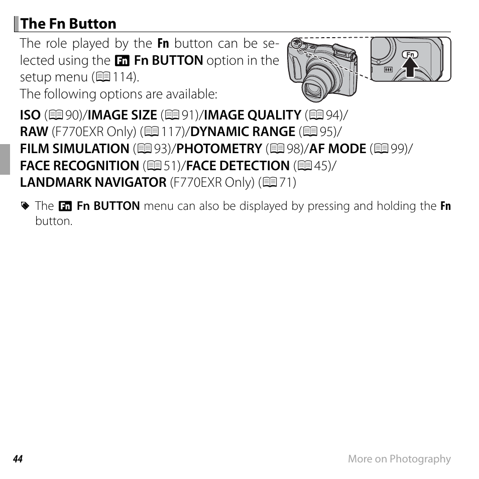 FujiFilm FinePix F750EXR User Manual | Page 62 / 164