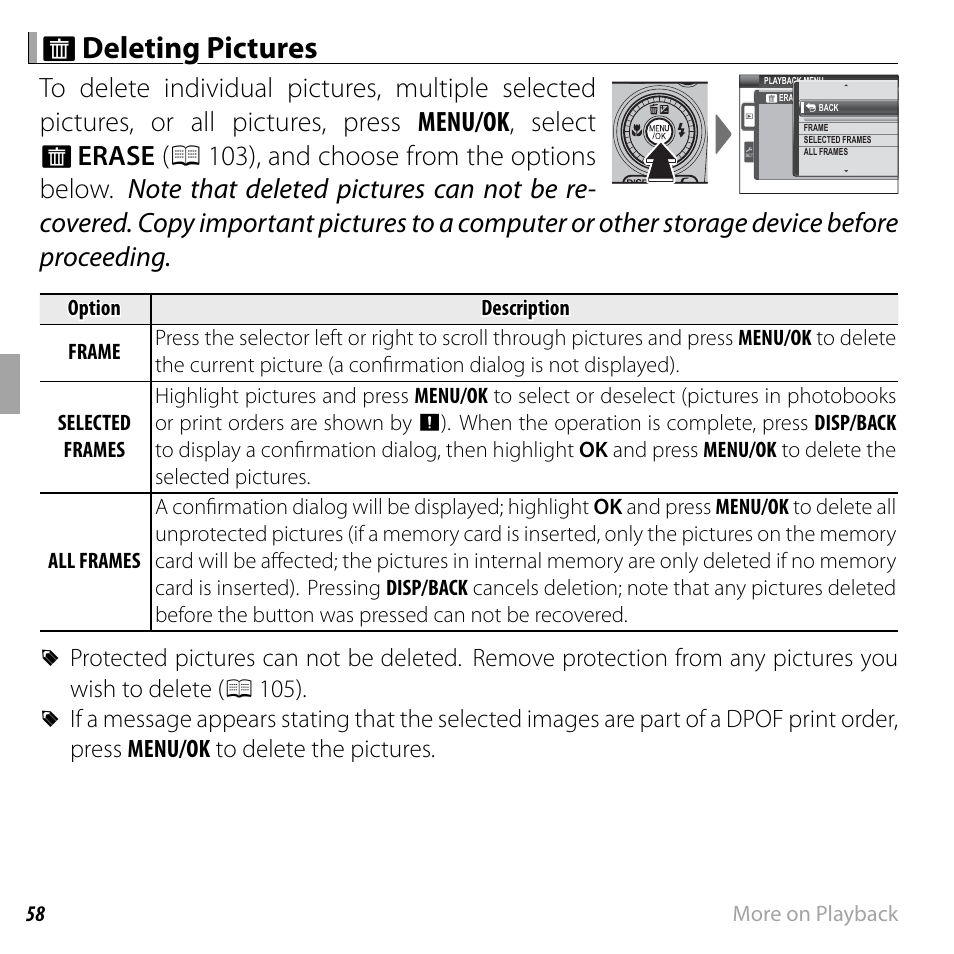 A a deleting pictures deleting pictures | FujiFilm FinePix F750EXR User Manual | Page 76 / 164