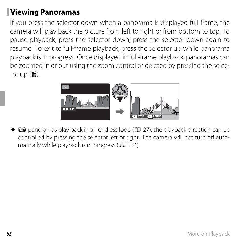 Viewing panoramas | FujiFilm FinePix F750EXR User Manual | Page 80 / 164