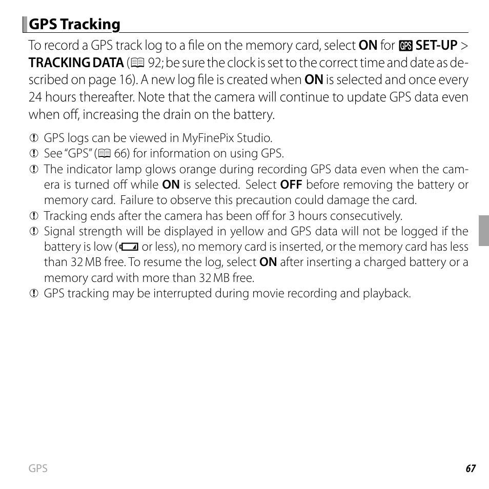Gps tracking | FujiFilm FinePix F750EXR User Manual | Page 85 / 164