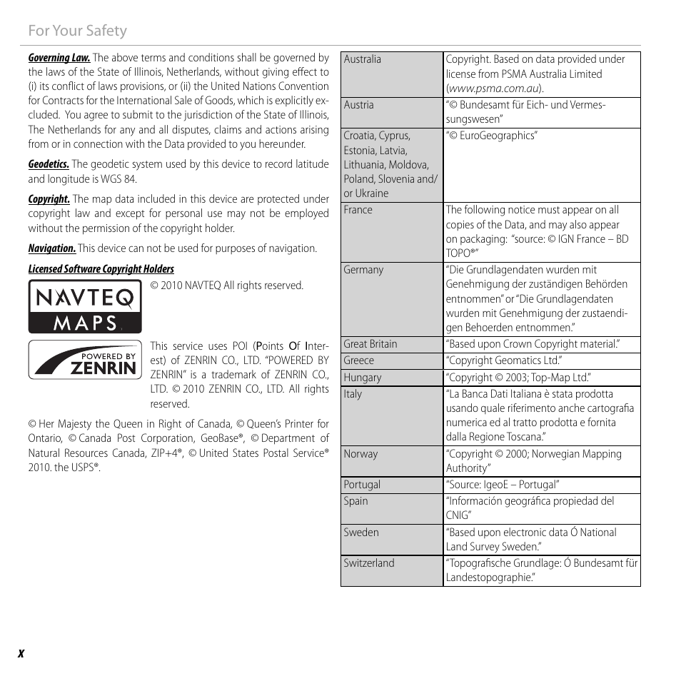 Xfor your safety | FujiFilm FinePix F550EXR User Manual | Page 10 / 151