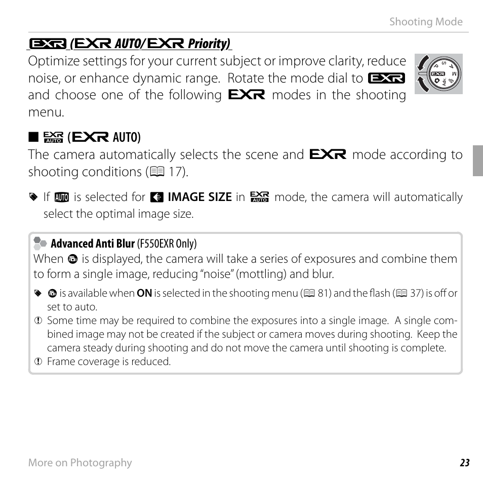 FujiFilm FinePix F550EXR User Manual | Page 41 / 151