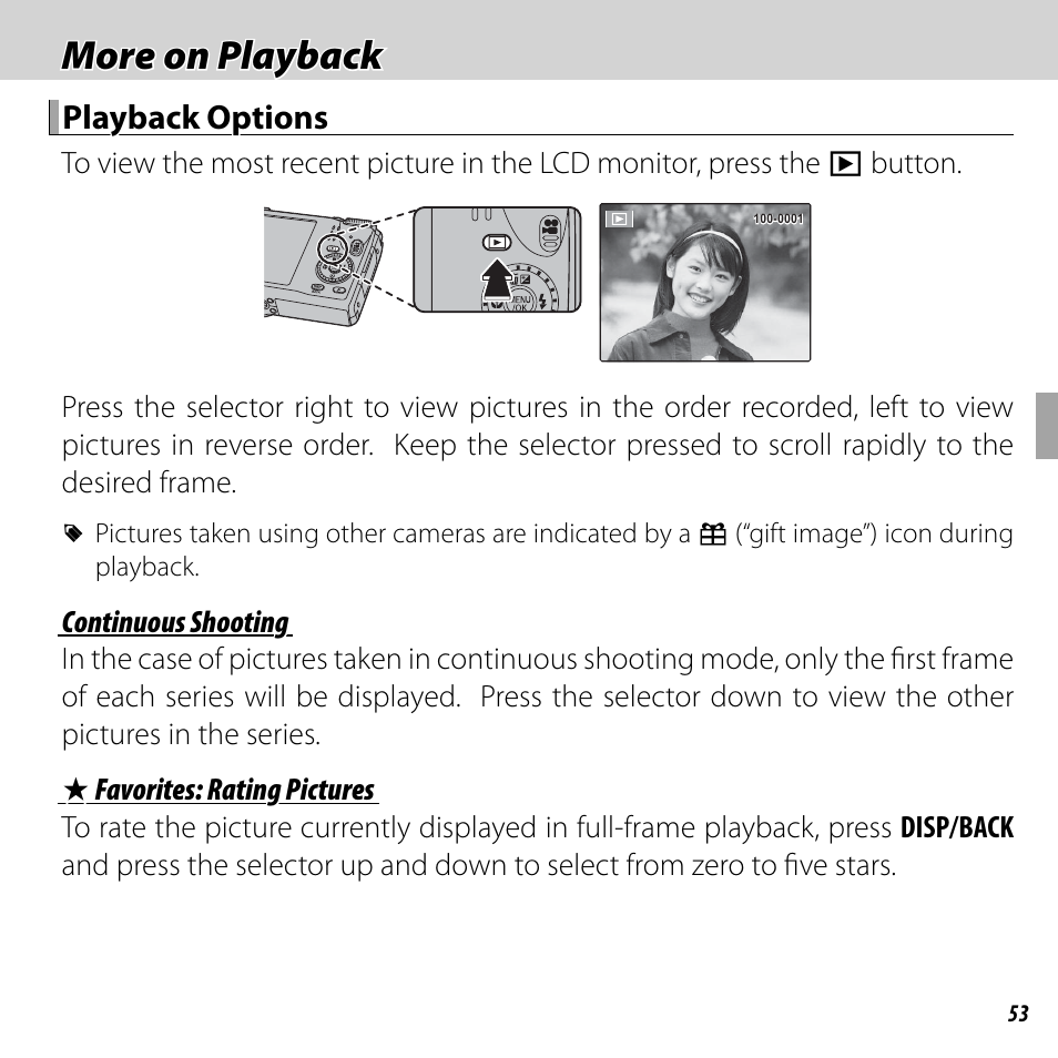 More on playback, Playback options | FujiFilm FinePix F550EXR User Manual | Page 71 / 151