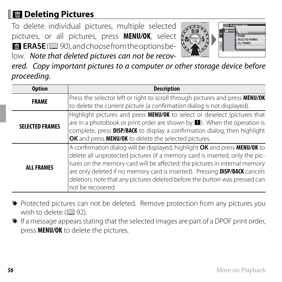 A a deleting pictures deleting pictures | FujiFilm FinePix F550EXR User Manual | Page 74 / 151