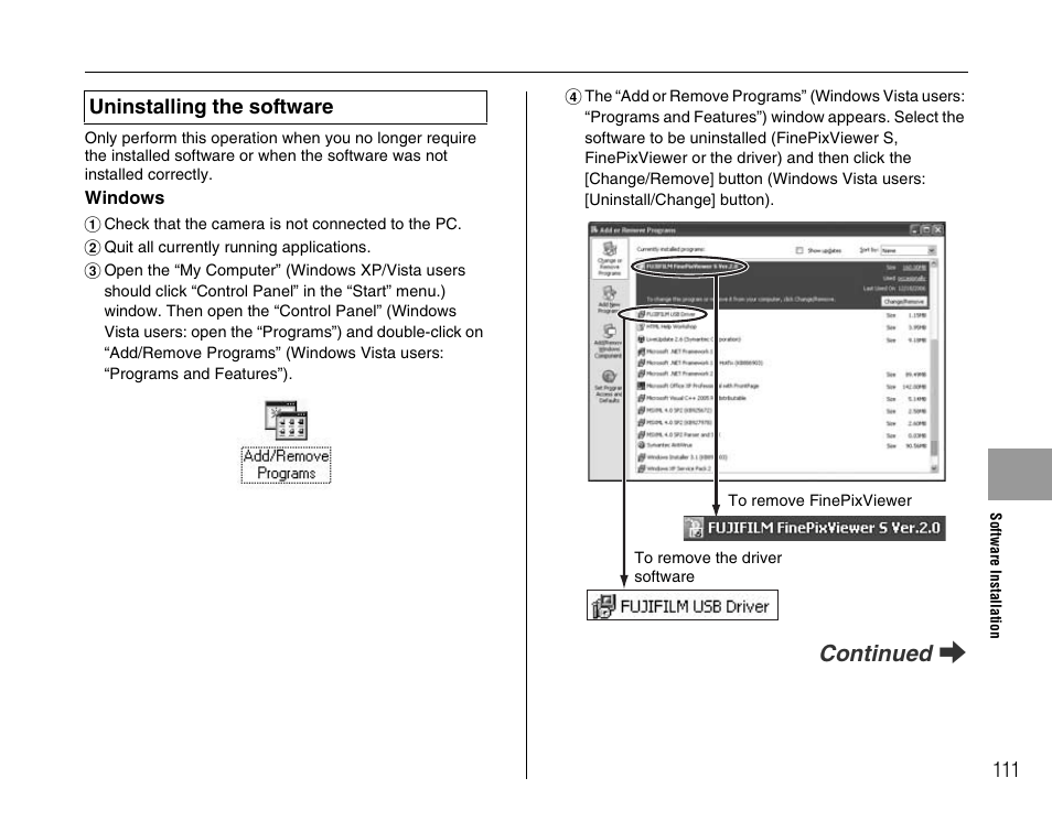 Continued q | FujiFilm FinePix A800 User Manual | Page 111 / 164