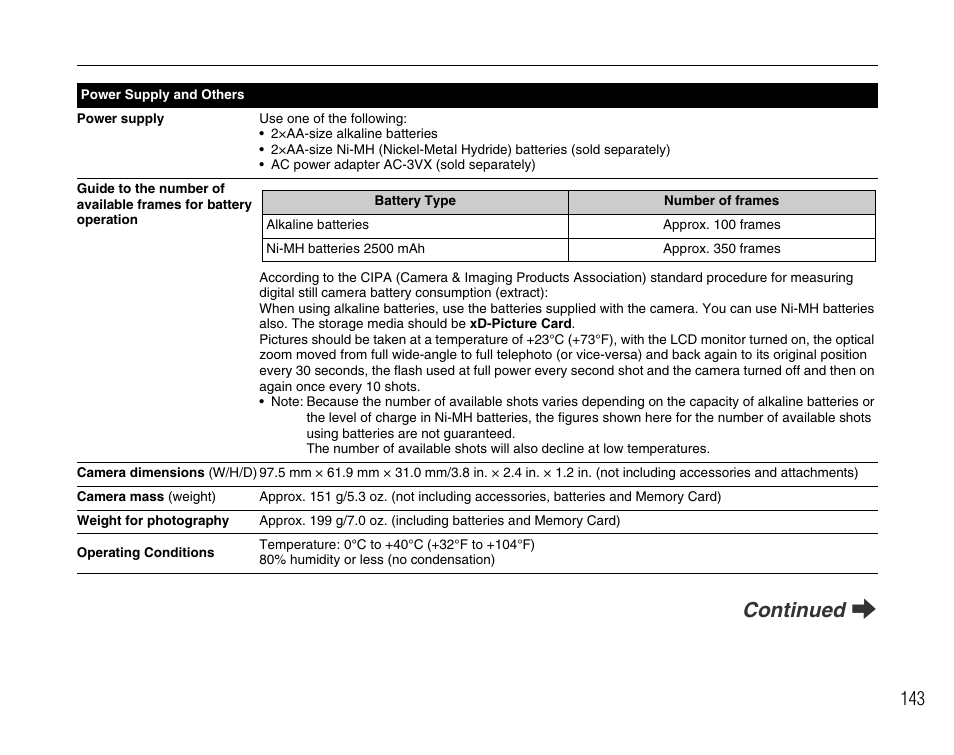 Continued q | FujiFilm FinePix A800 User Manual | Page 143 / 164