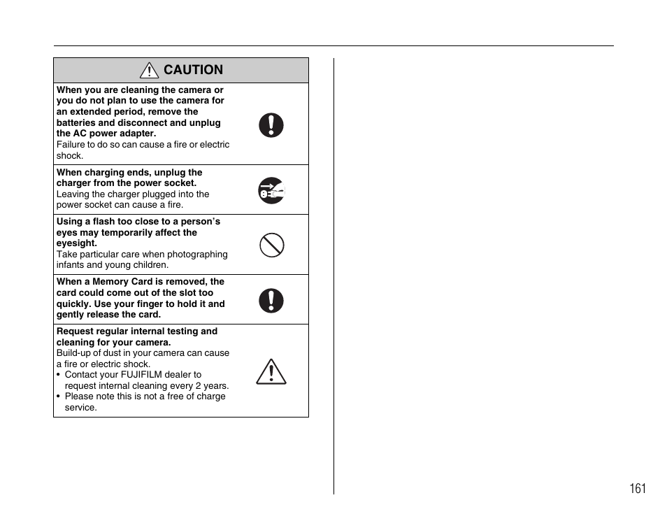 Caution | FujiFilm FinePix A800 User Manual | Page 161 / 164