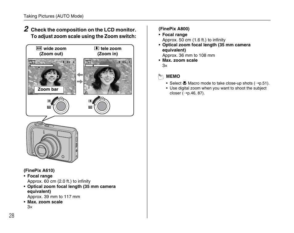 FujiFilm FinePix A800 User Manual | Page 28 / 164