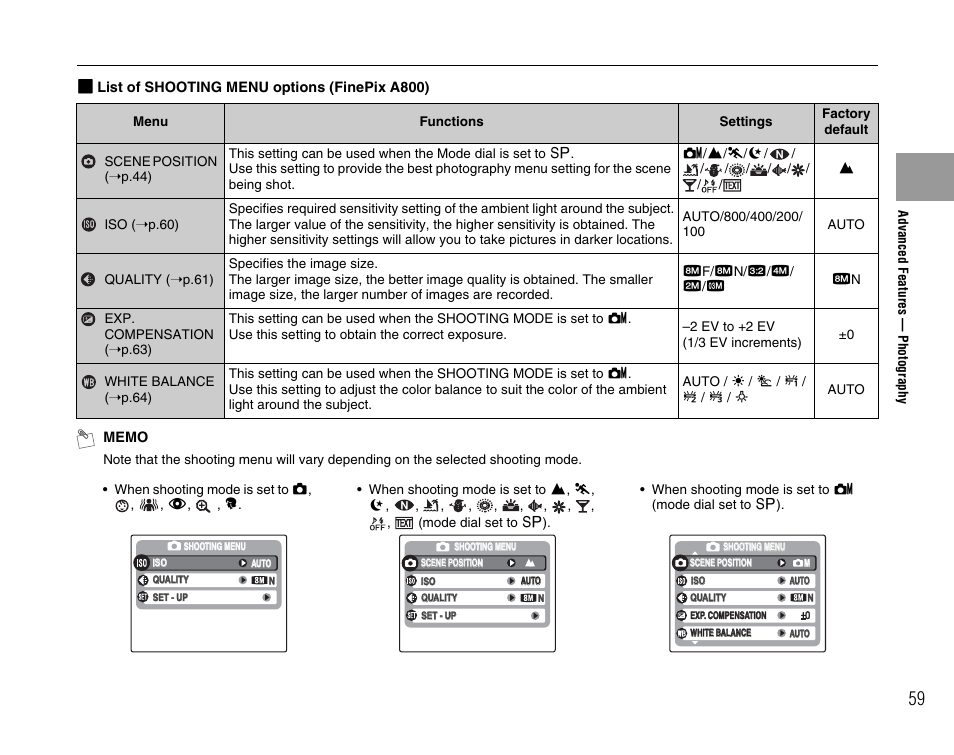 FujiFilm FinePix A800 User Manual | Page 59 / 164