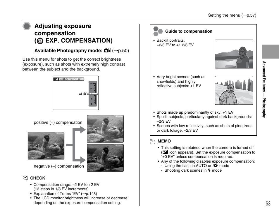 Available photography mode: s ( ➝p.50) | FujiFilm FinePix A800 User Manual | Page 63 / 164