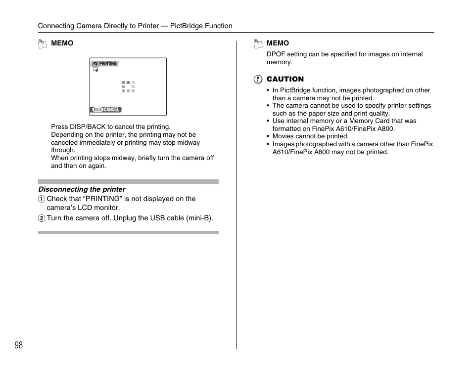 FujiFilm FinePix A800 User Manual | Page 98 / 164