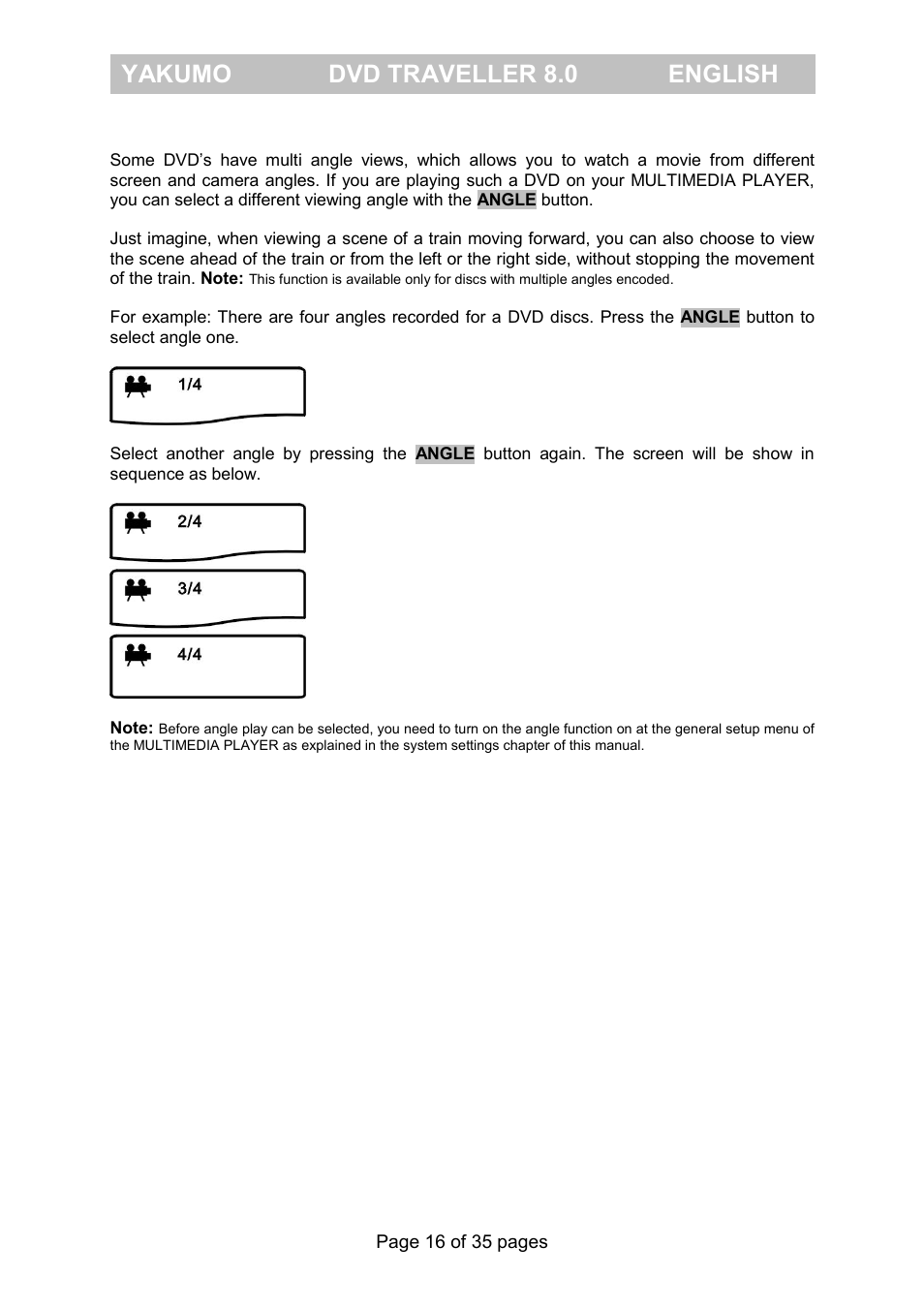 Yakumo dvd traveller 8.0 english | FujiFilm Yakumo DVD Travelle User Manual | Page 20 / 40