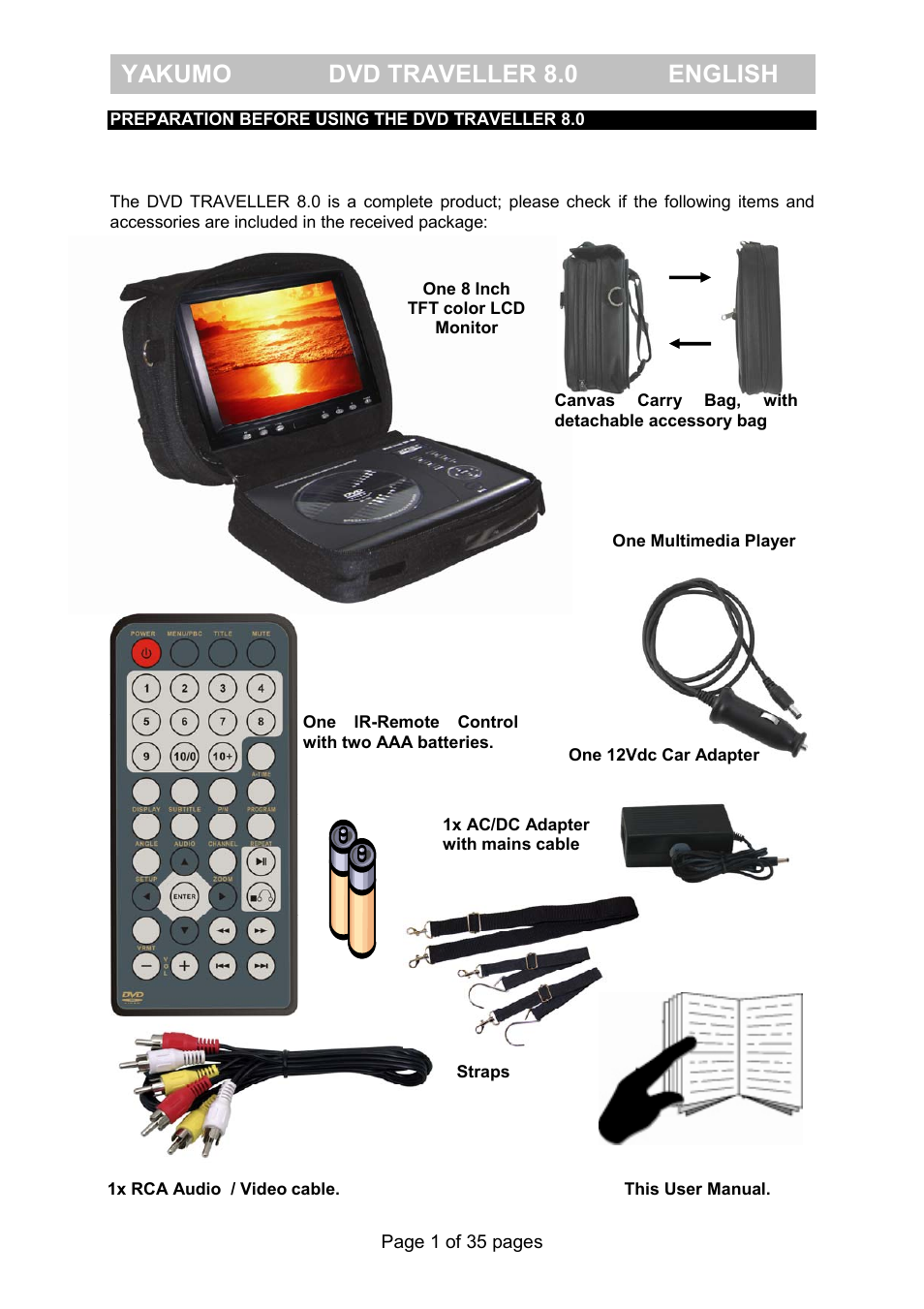 Yakumo dvd traveller 8.0 english | FujiFilm Yakumo DVD Travelle User Manual | Page 5 / 40