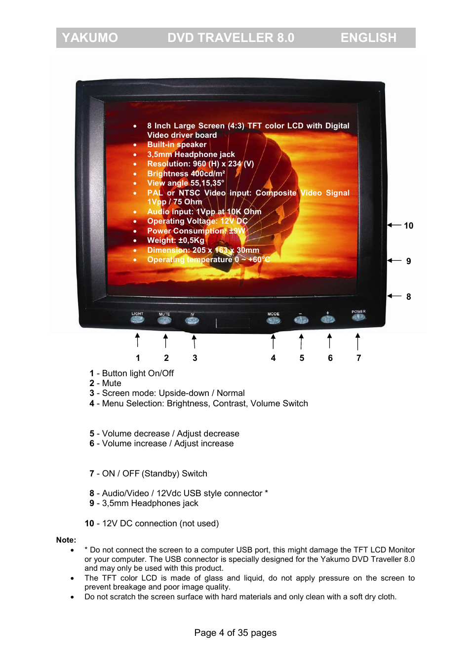 Yakumo dvd traveller 8.0 english | FujiFilm Yakumo DVD Travelle User Manual | Page 8 / 40