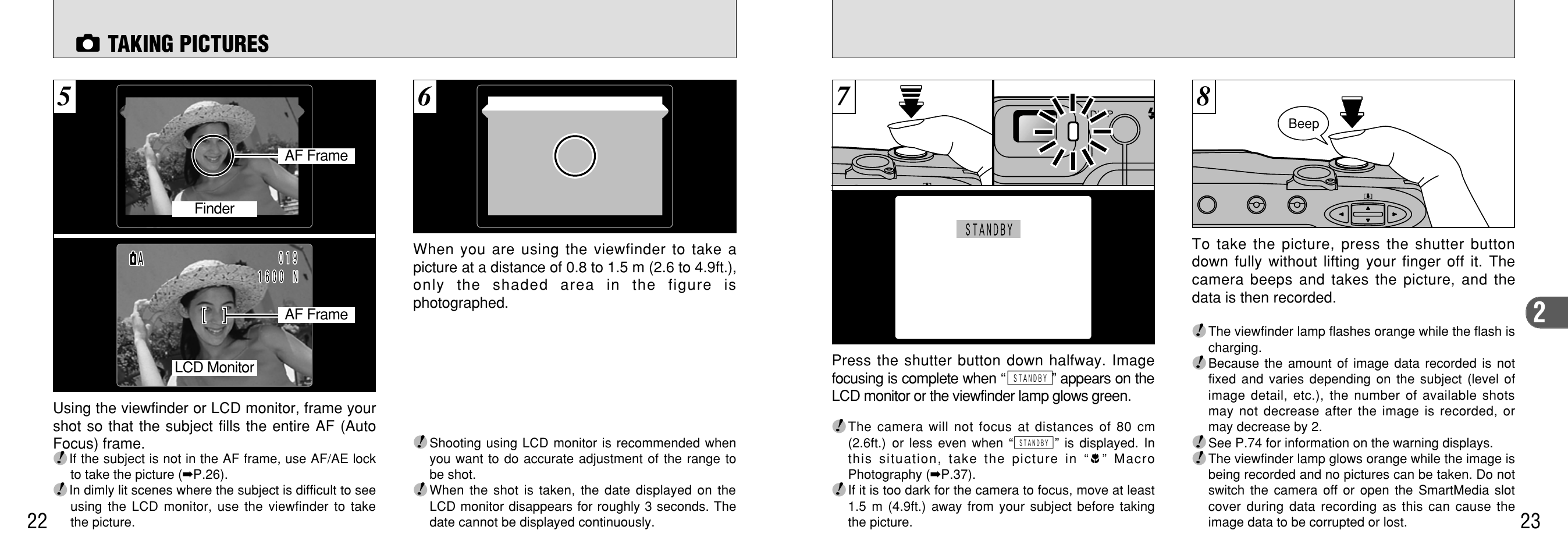 P.23), E taking pictures | FujiFilm 2400 User Manual | Page 12 / 43