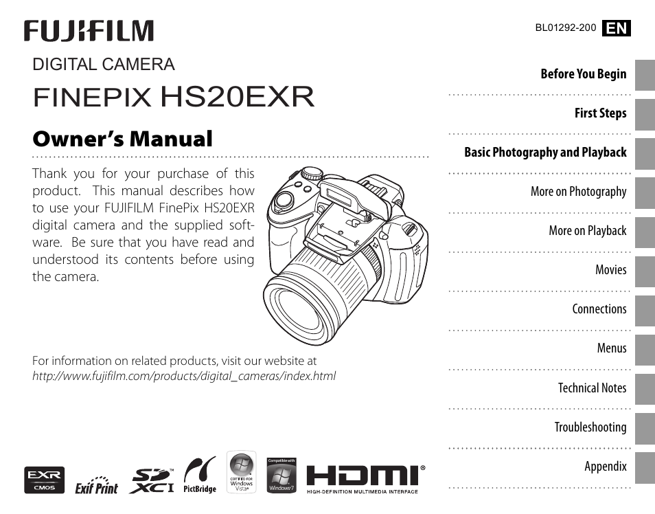 FujiFilm FinePix HS20EXR User Manual | 136 pages