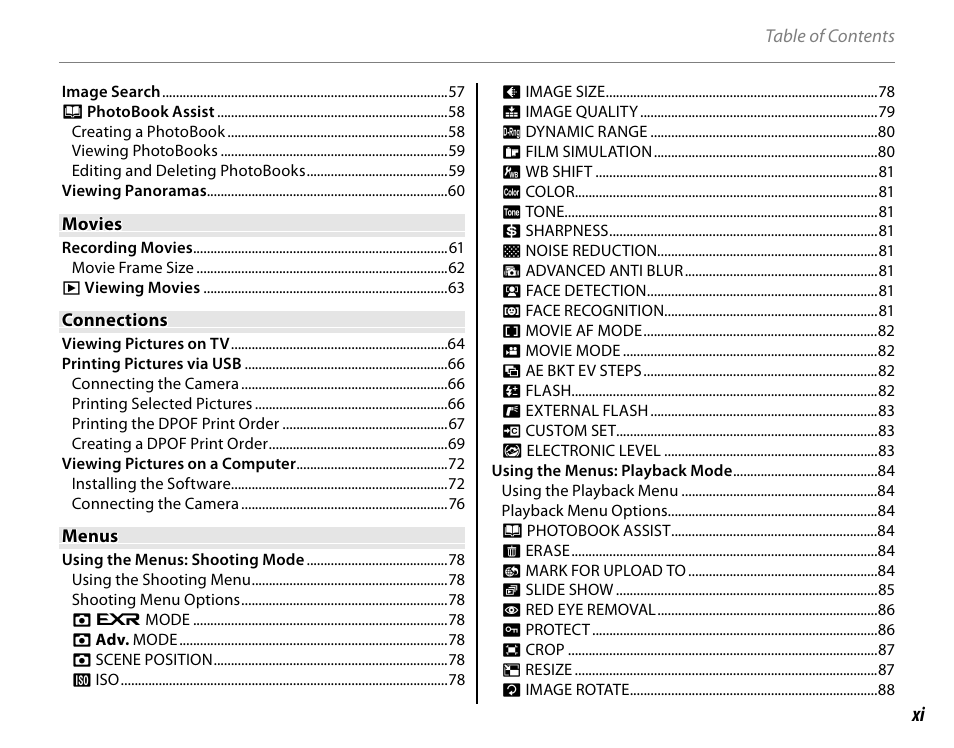 FujiFilm FinePix HS20EXR User Manual | Page 11 / 136