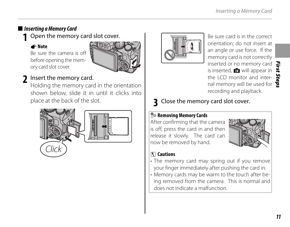 Click | FujiFilm FinePix HS20EXR User Manual | Page 23 / 136