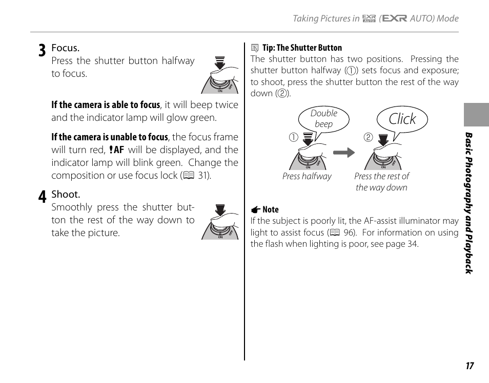 Click | FujiFilm FinePix HS20EXR User Manual | Page 29 / 136