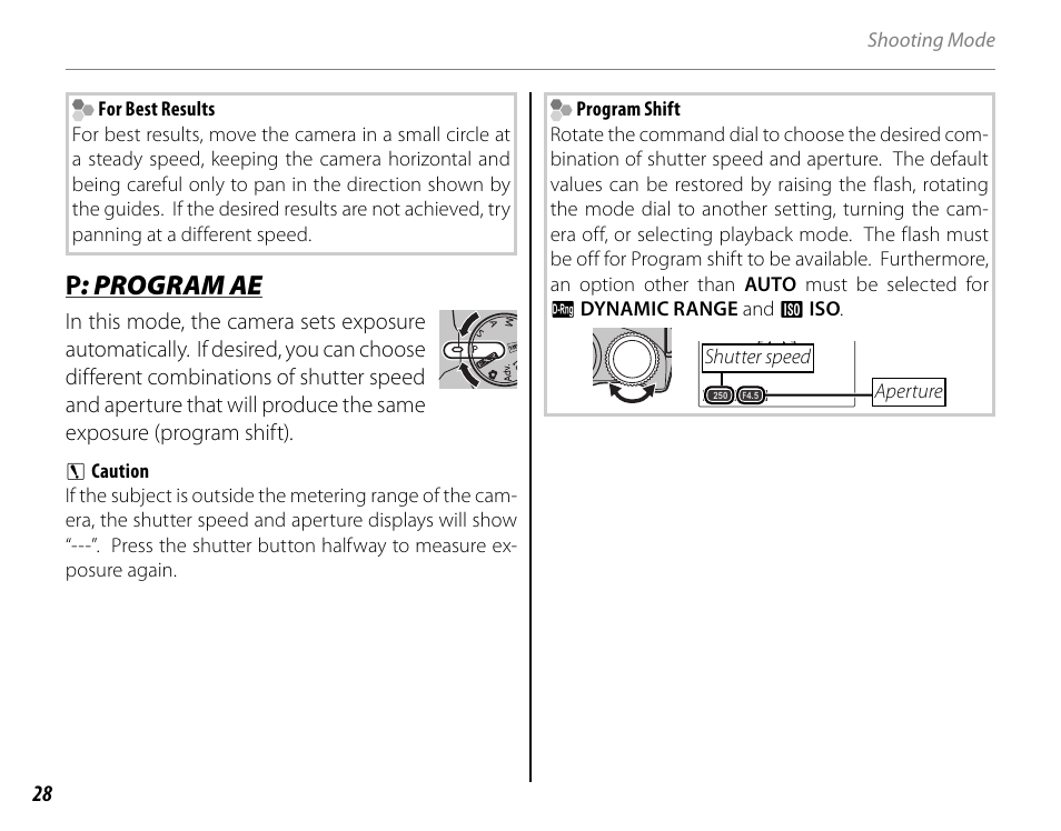 Pp : program ae : program ae | FujiFilm FinePix HS20EXR User Manual | Page 40 / 136