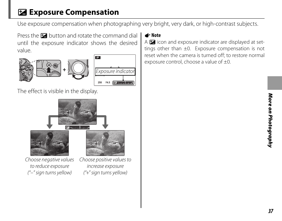 D exposure compensation | FujiFilm FinePix HS20EXR User Manual | Page 49 / 136