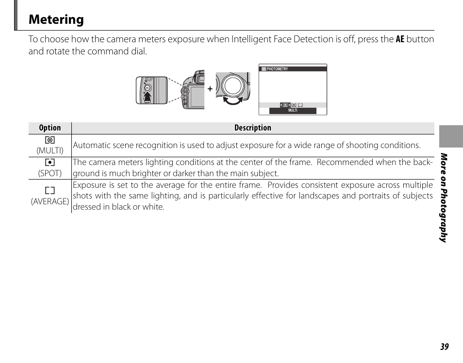 Metering | FujiFilm FinePix HS20EXR User Manual | Page 51 / 136