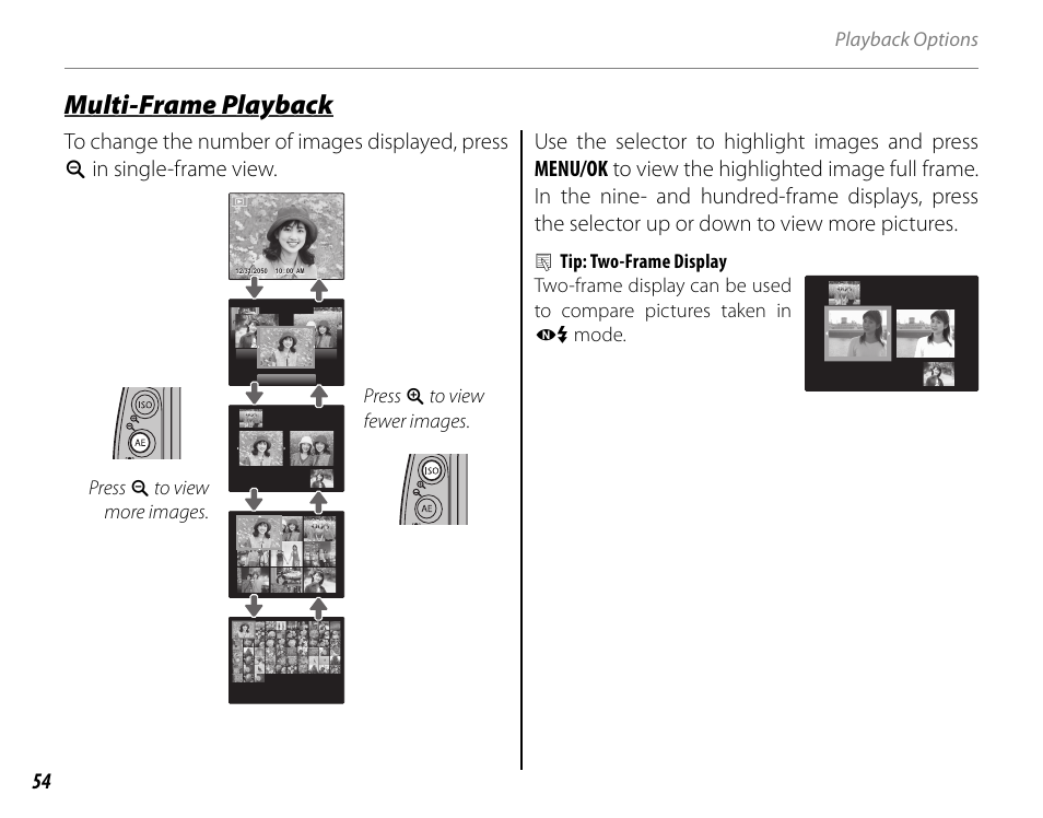 Multi-frame playback | FujiFilm FinePix HS20EXR User Manual | Page 66 / 136