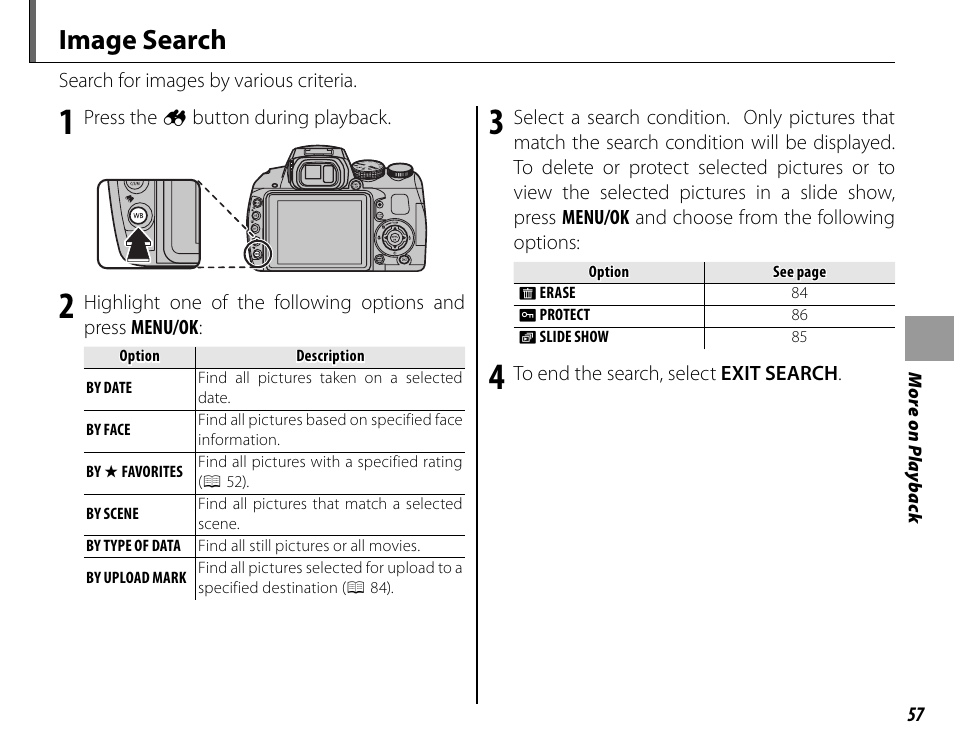 Image search | FujiFilm FinePix HS20EXR User Manual | Page 69 / 136