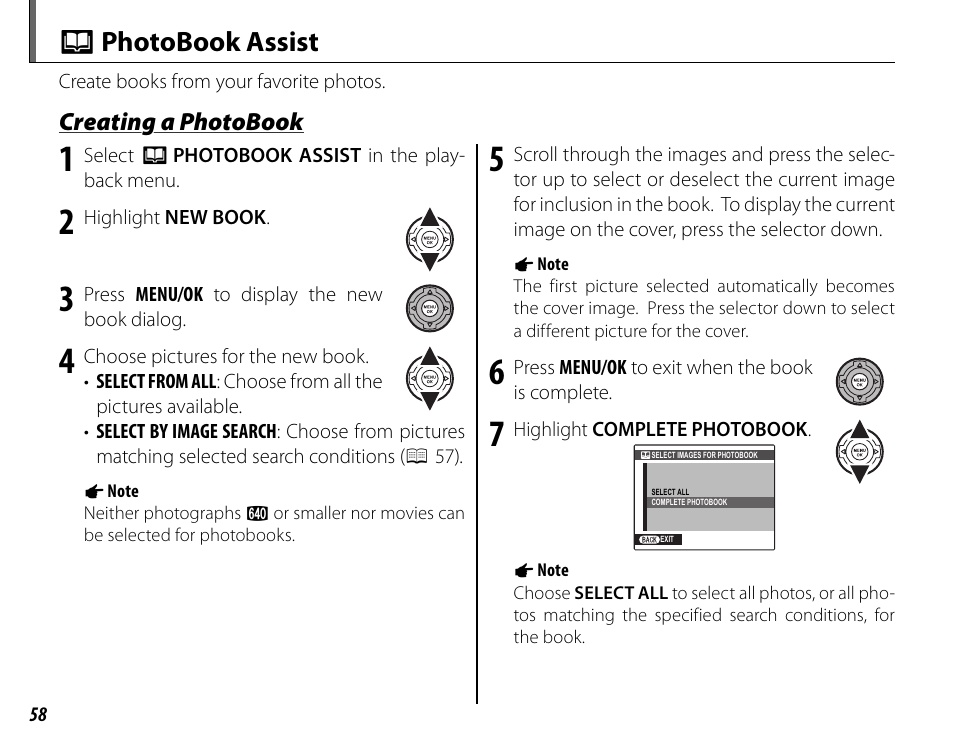 X photobook assist | FujiFilm FinePix HS20EXR User Manual | Page 70 / 136