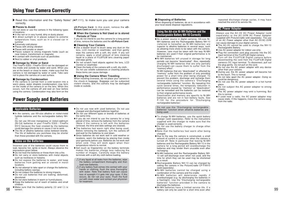 FujiFilm FinePix E500 User Manual | Page 50 / 59