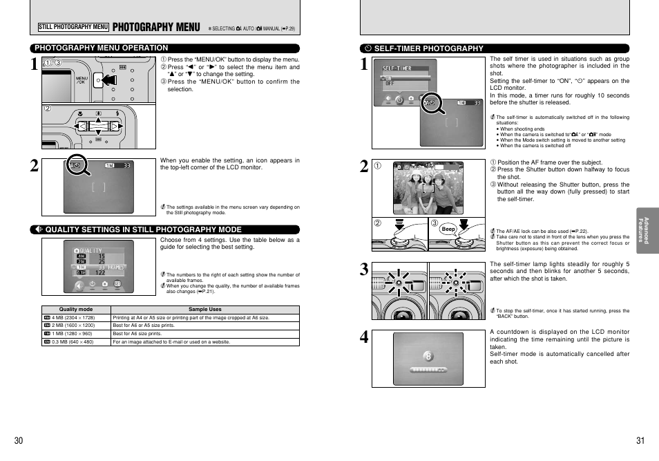 Photography menu | FujiFilm FinePix A405 User Manual | Page 16 / 43