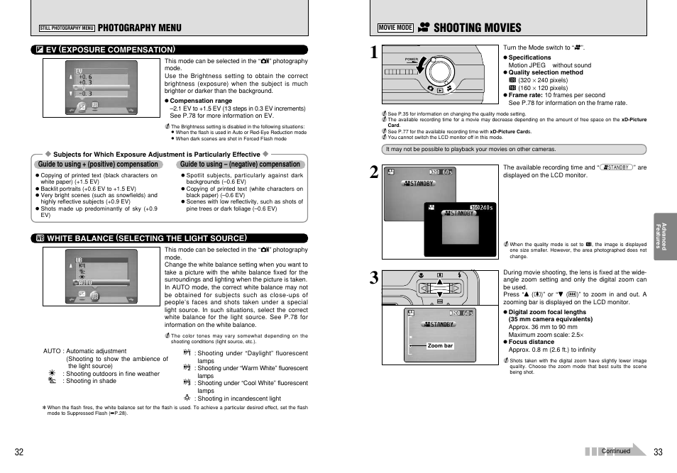 R shooting movies, Photography menu | FujiFilm FinePix A405 User Manual | Page 17 / 43