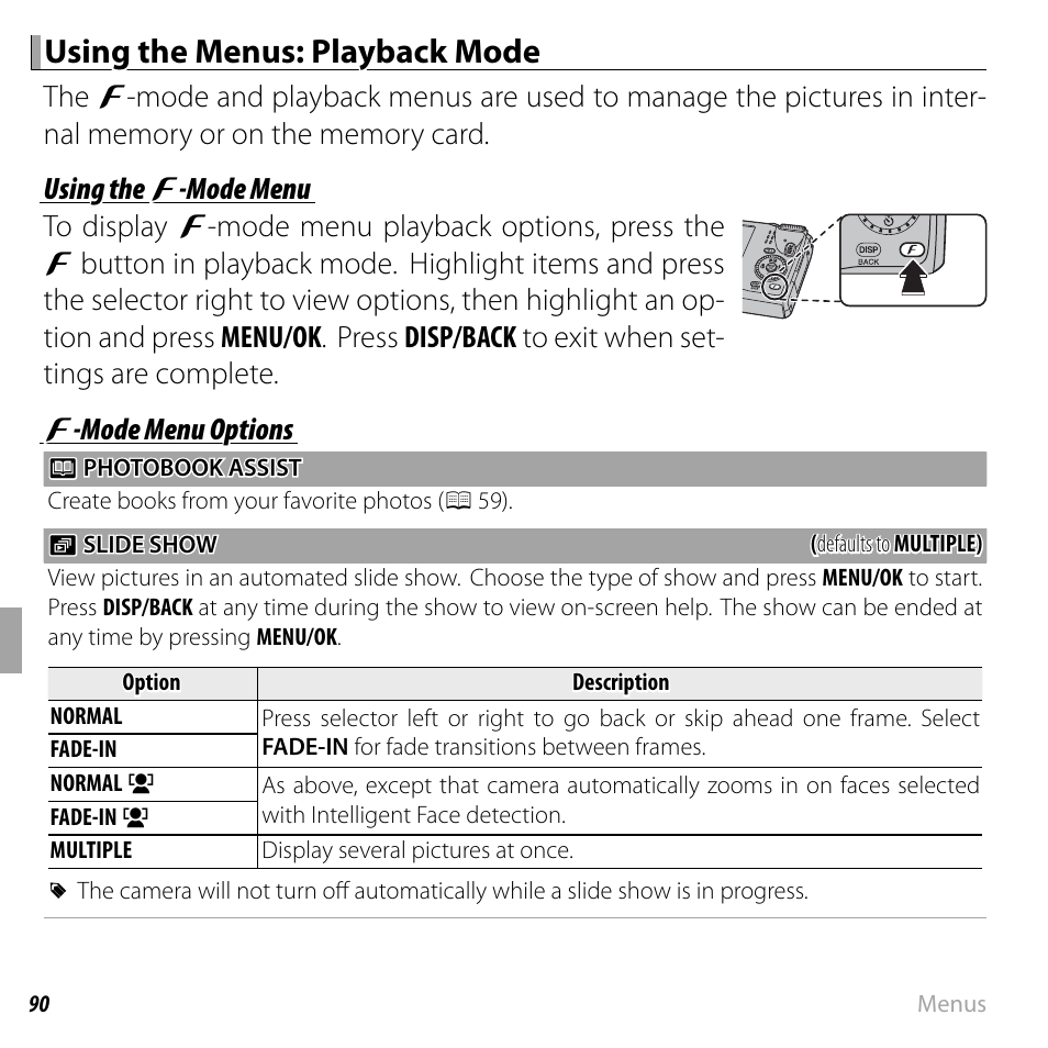 Using the menus: playback mode | FujiFilm FinePix F660EXR User Manual | Page 104 / 146